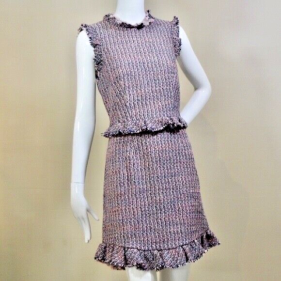 ๐๐ท๏ธ  Rebecca Taylor Navy/Blush  Tweed Work/Office Dress - Picture 13 of 15